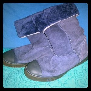 UGG Blue Delaine Fold-Over Sneaker Boots